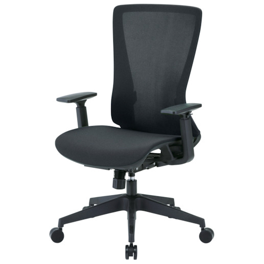 トラスコ中山 TMCC-BK(トラスコ) ハイバックメッシュチェア　肘付（ブラック）[TMCCBKトラスコ] 返品種別A