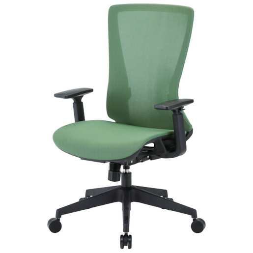 トラスコ中山 TMCC-GR(トラスコ) ハイバックメッシュチェア　肘付（グリーン）[TMCCGRトラスコ] 返品種別A
