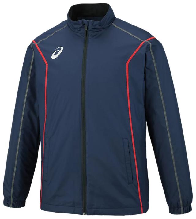 アシックス メンズ 裏トリコットブレーカージャケット(ステッチ/リサイクル素材)（ピーコート・サイズ：2XL） 2031E059-401-2XL返品種別A