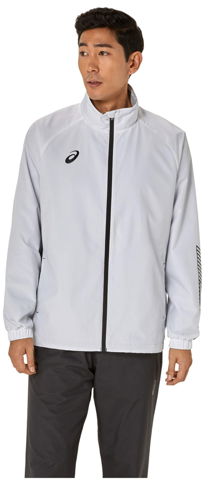 アシックス 裏トリコットウインドブレーカージャケット（ブリリアントホワイト・サイズ：L） asics 2031E745-100-L返品種別A