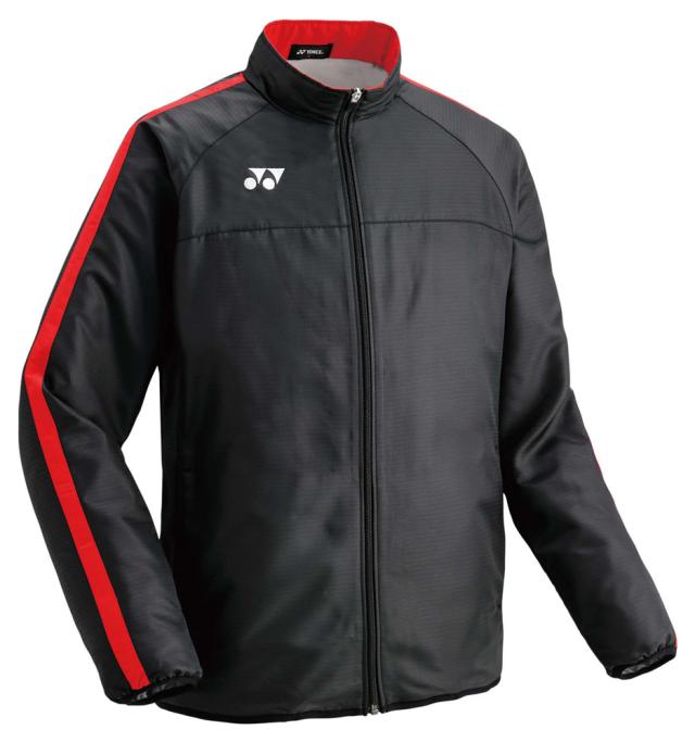 ヨネックス ジュニア 裏地付ウォーマージャケット（ブラック/レッド・サイズ：J150） YONEX YO-FW7001J-187-J150返品種別A