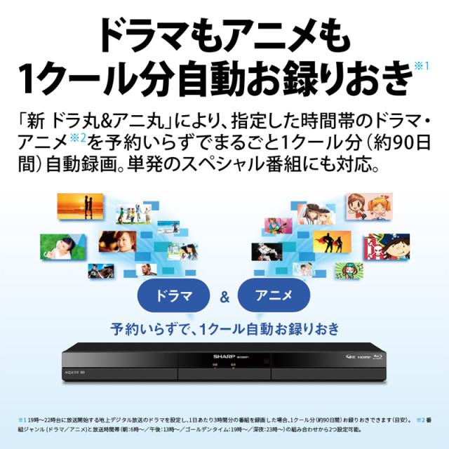 SHARP【シャープ】 2B-C20DW1 BLACK ブルーレイ本体AQUOS SHARP