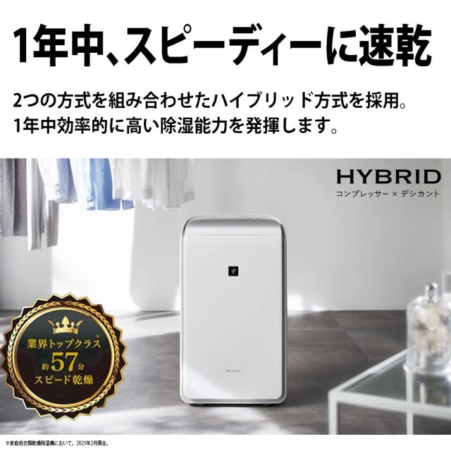 シャープ CV-TH150-W 除湿乾燥機（木造15畳/コンクリート造30畳まで ホワイト）SHARP　プラズマクラスター25000[CVTH150W] 返品種別A_6