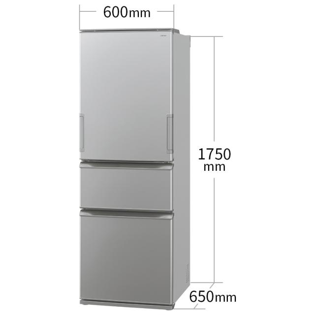 SHARP SJ-W352E-S（冷蔵庫下に敷くマット付き） SHARP 冷蔵庫 シャープ SJ-W358K 350L 省エネ マットシルバー