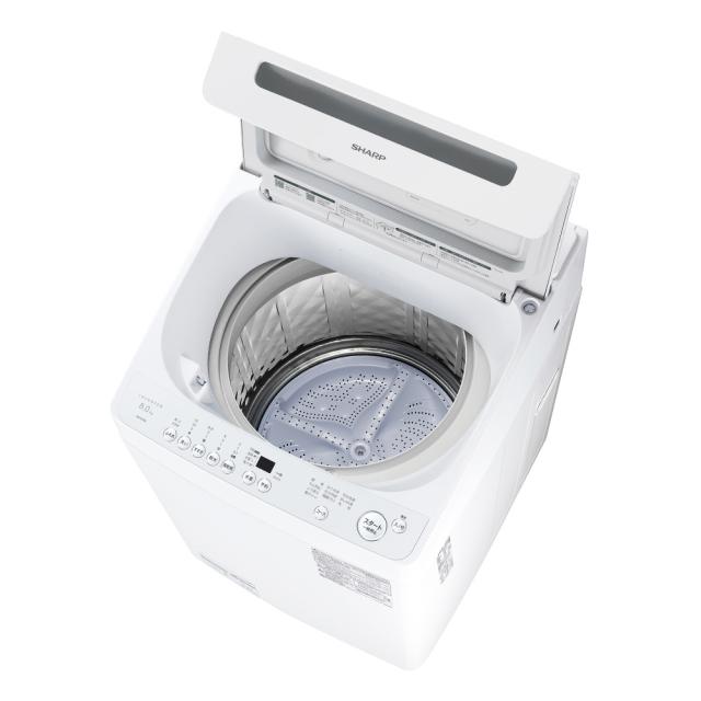 シャープ ES-GV8K-W 8.0kg 全自動洗濯機　ホワイト系SHARP[ESGV8KW] 返品種別A