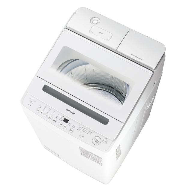 シャープ ES-SV8K-W 8.0kg 全自動洗濯機　ホワイト系SHARP[ESSV8KW] 返品種別A
