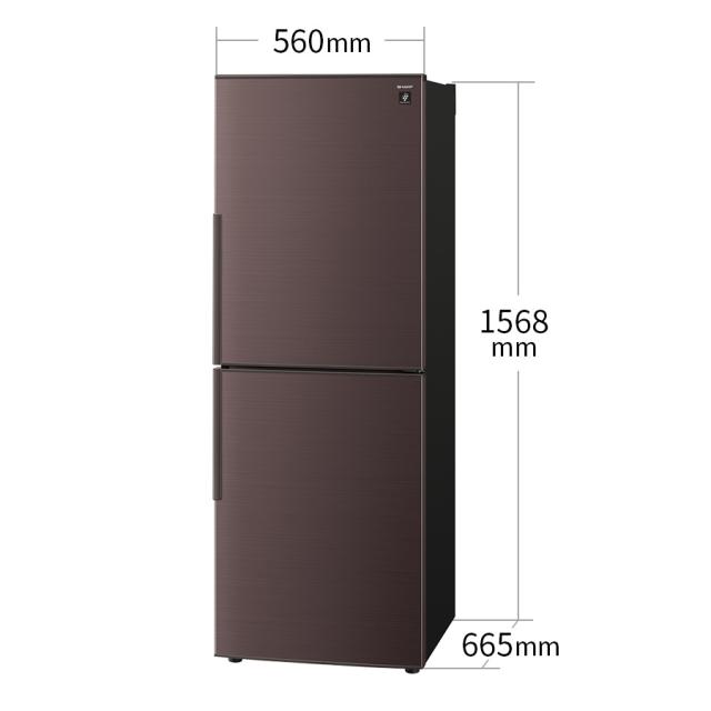シャープ SJ-PD28R-T 280L 2ドア冷蔵庫（アコールブラウン）【右開き】SHARP[SJPD28RT] 返品種別A_11