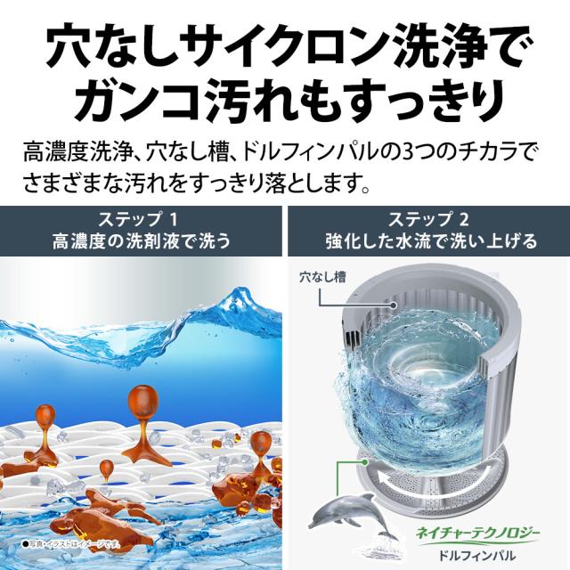 シャープ ES-GE6K-W 6.0kg 全自動洗濯機　ホワイト系SHARP[ESGE6KW] 返品種別A