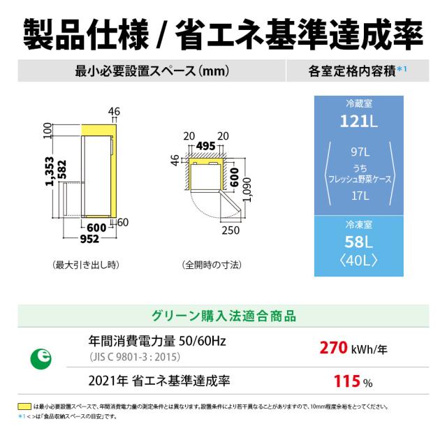 シャープ SJ-D18RJ-H 179L 2ドア冷蔵庫（マットグレー）【右開き】SHARP 「SJ-TD18R」 のJoshinオリジナルモデル[SJD18RJH] 返品種別A_15