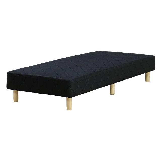 友澤木工 脚付マットレスベッド(セミシングル・ブラック) 幅90×奥行195×高さ33cm 本体完成品（脚のみお客様組立） 4510214返品種別A