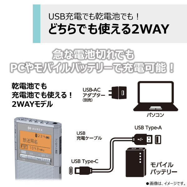 東芝 TY-SCR70-S ワイドFM/AMラジオ LEDライト搭載TOSHIBA AUREX