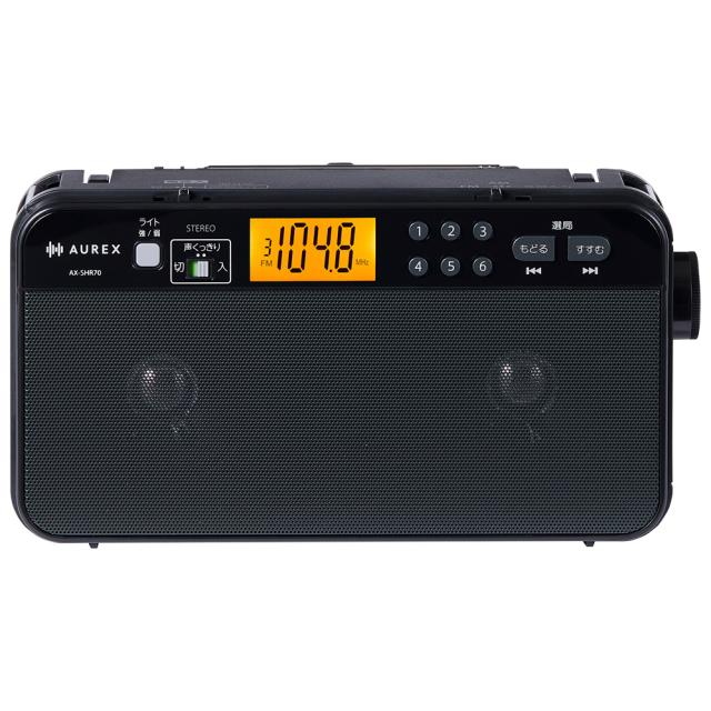 東芝 AX-SHR70(K) ワイドFM/AMラジオ　LEDライト搭載TOSHIBA　AUREX[AXSHR70K] 返品種別A