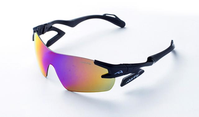 AirFly(エアフライ) AF-301C-3 ユニセックスモデル サングラス AF-301 C-3(フレームカラー・ブラック/レンズカラー・パープルゴールドミラー)[AF301C3エアフライ] 返品種別A