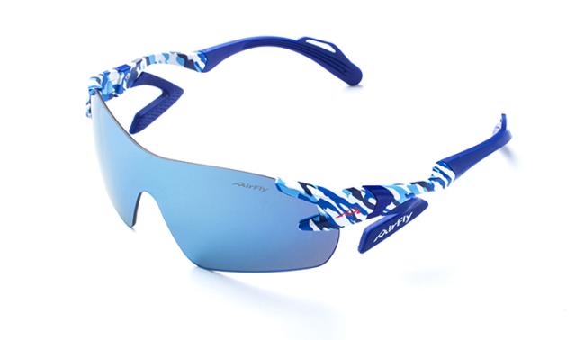 AirFly(エアフライ) AF-301C-4 ユニセックスモデル サングラス AF-301 C-4(フレームカラー・ブルーカモフラージュ/レンズカラー・ブルーミラー)[AF301C4エアフライ] 返品種別A