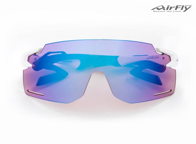 AirFly(エアフライ) AF-301C-2BK ユニセックスモデル サングラス AF-301 C-2BK(フレームカラー・ホワイトマット/レンズカラー・ブルーピンクミラー)[AF301C2BKエアフライ] 返品種別A_1