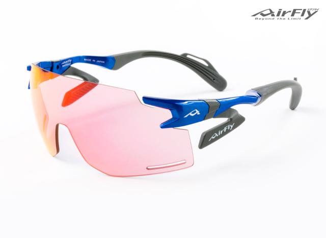AirFly(エアフライ) AF-301C-5TR ユニセックスモデル サングラス AF-301 C-5TR(フレームカラー・ブルー/レンズカラー・トレイルピンクミラー)[AF301C5TRエアフライ] 返品種別A