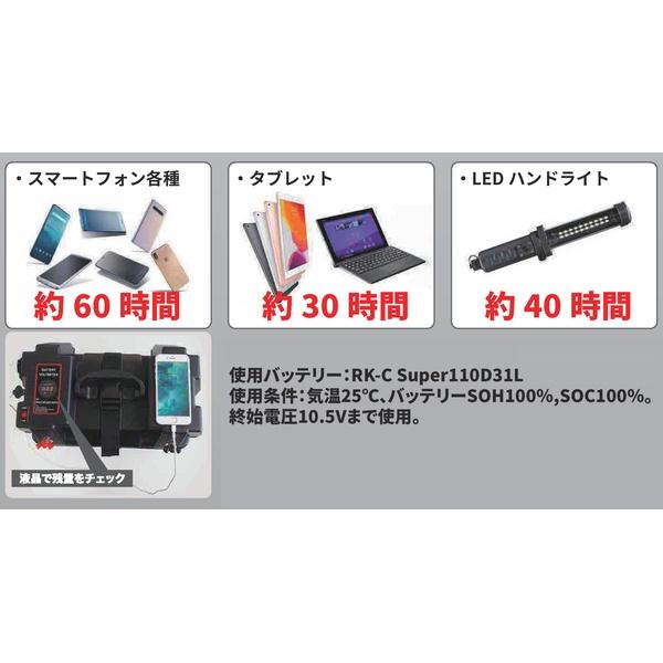 バッテリーボックス RK-DP001 バッテリーポータブルボックス ポータブル電源機能(USBソケット・シガーソケット)[RKDP001] 返品種別A