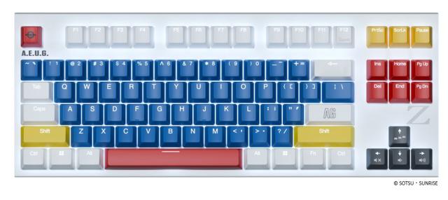 東プレ X1PDZ1 キーボード REALFORCE GX1 Plus Keyboard 『機動戦士ガンダム Zガンダム』 Zガンダム モデル 英語配列（Zガンダムイメージホワイト）リアルフォース × 機動戦士Zガンダム[X1PDZ1] 返品種別A