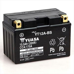 台湾ユアサ YT12A-BS バイク用バッテリー【電解液注入・充電済】【他商品との同時購入不可】[YT12ABS] 返品種別B