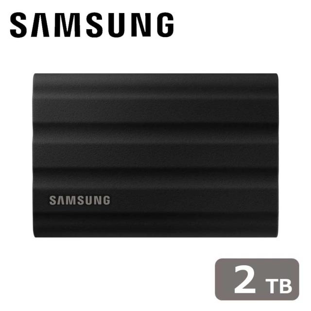 Samsung｜サムスン Samsung Portable SSD T7 Shield 2TB（ブラック） USB3.2(Gen 2) Type-A/C 両ケーブル付属 MU-PE2T0S-IT返品種別B