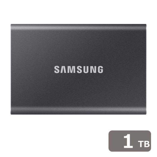 Samsung｜サムスン MU-PC1T0T-IT/A ポータブルSSD スタンダードモデル T7シリーズ 1TB（グレー）Portable SSD T7[MUPC1T0TITA] 返品種別B