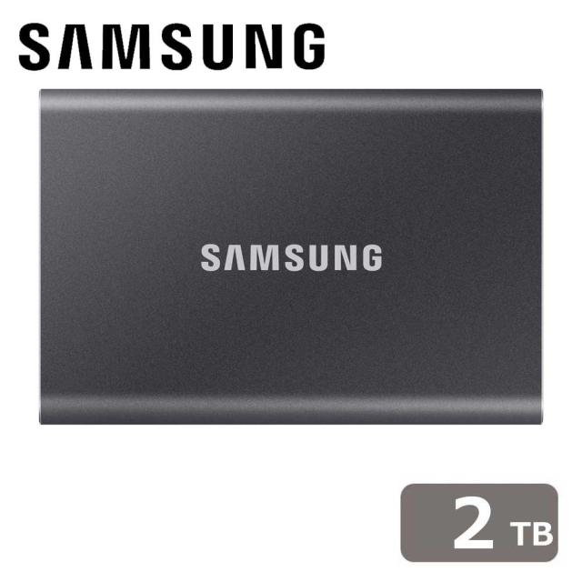 Samsung｜サムスン MU-PC2T0T-IT/A ポータブルSSD スタンダードモデル T7シリーズ 2TB（グレー）Portable SSD T7[MUPC2T0TITA] 返品種別B