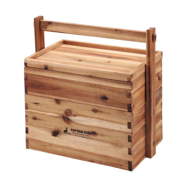 キャプテンスタッグ UP-2004 CS クラシックス 木製おかもち2段(フタ付)CAPTAIN STAG[UP2004キヤプテンスタツグ] 返品種別A