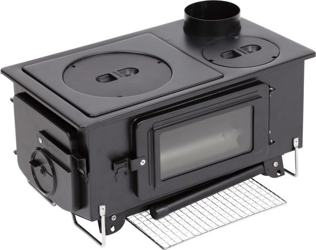 キャプテンスタッグ UG-75 KAMADO（かまど）煙突ガラス窓付角型ストーブCAPTAIN STAG[UG75キヤプテンスタツグ] 返品種別A_2