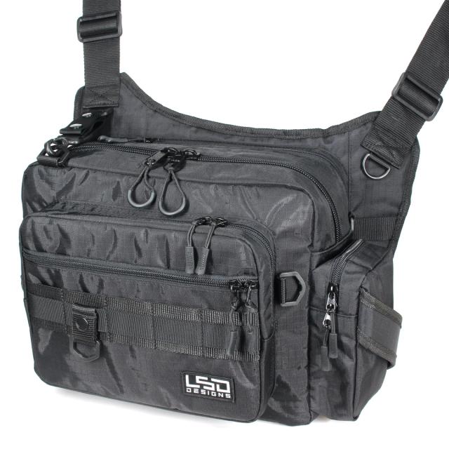 LSD ワンショットサイドダブル(ブラック) L.S.D. Designs ショルダーバッグ ワンショットサイドダブル(ブラック)返品種別A