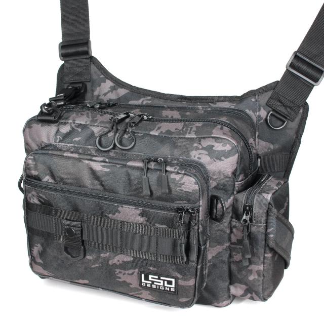 LSD ワンショットサイドダブル(ブラックカモ) L.S.D. Designs ショルダーバッグ ワンショットサイドダブル(ブラックカモ)返品種別A