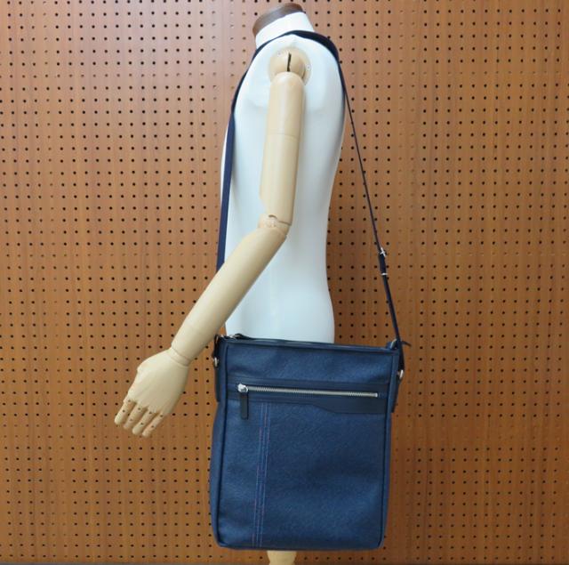 木和田 4985-60 縦型ショルダーバッグ ネイビーKIWADA A4たて