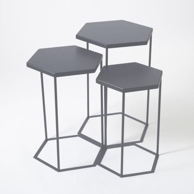 Katzden (カツデン) STACK-T-SG 角テーブル　Stacking Table 3サイズセット（サテンダークグレー）[STACKTSG] 返品種別B