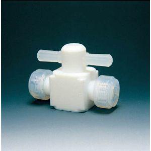 フロンケミカル NR0003-03 フッ素樹脂(PTFE)二方バルブ圧入型 10φチューブ継手[NR000303] 返品種別B