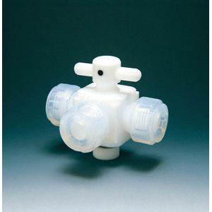 フロンケミカル NR0030-02 フッ素樹脂(PTFE)三方バルブ接続8mmチューブ継手[NR003002] 返品種別B
