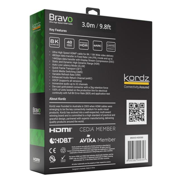 コーズ BRAVO-HD0200 HDMIケーブル(2.0m・1本)Kordz BRAVO-HD コーズ BRAVO-HD0200 HDMIケーブル(2.0m・1本)Kordz BRAVO-HD