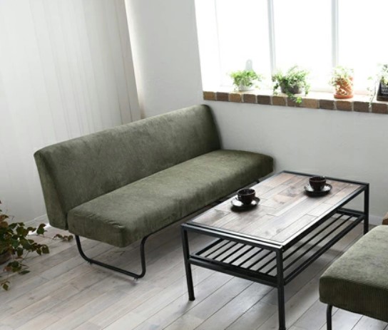 B.Bファニシング NVS-2PCGR NOVEMBER 2Pソファー(コーデュロイグリーン