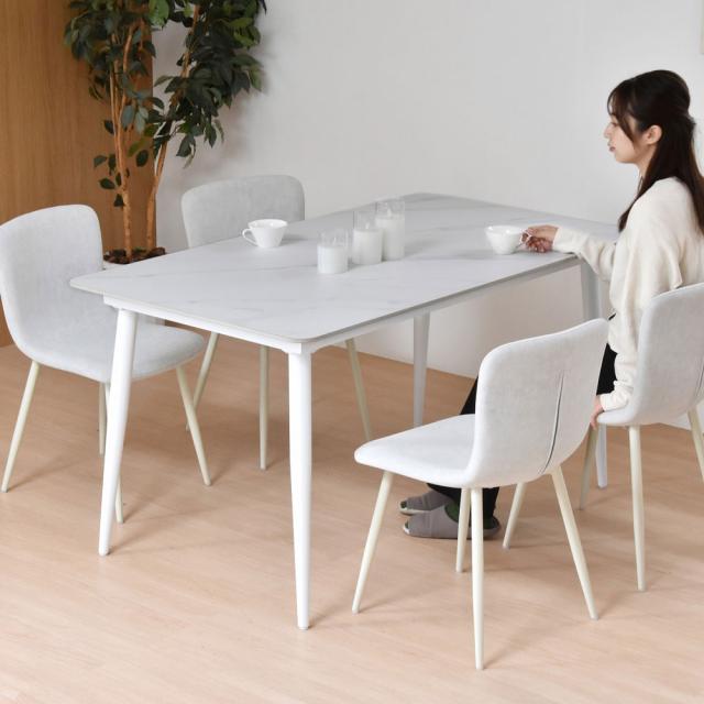B.Bファニシング LUDT0278CEWHT LUCY ダイニングテーブル幅140(ホワイト)[LUDT0278CEWHT] 返品種別A
