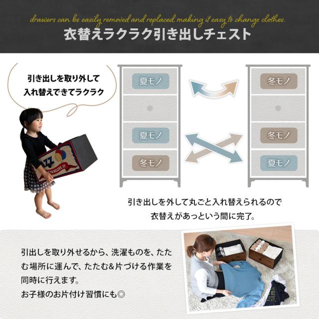 B.Bファニシング RVLS0284KIDBR ターンチェスト 4段(ダークブラウン)[RVLS0284KIDBR] 返品種別A_7