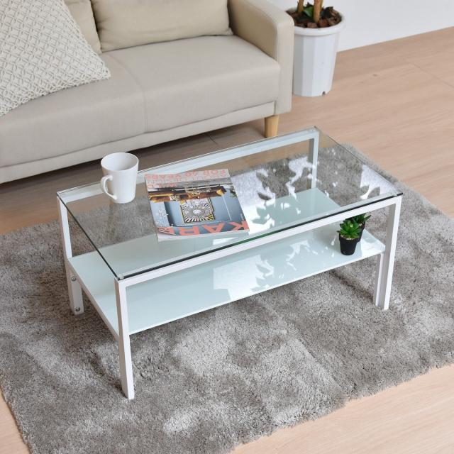B.Bファニシング ONTB0293GLWHT ガラスセンターテーブル Arca (ホワイト)[ONTB0293GLWHT] 返品種別A