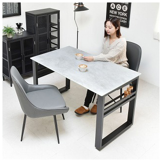 B.Bファニシング CEDT0332CELGY CERABILL　収納付きダイニングテーブル　幅120cm（ライトグレー）[CEDT0332CELGY] 返品種別A