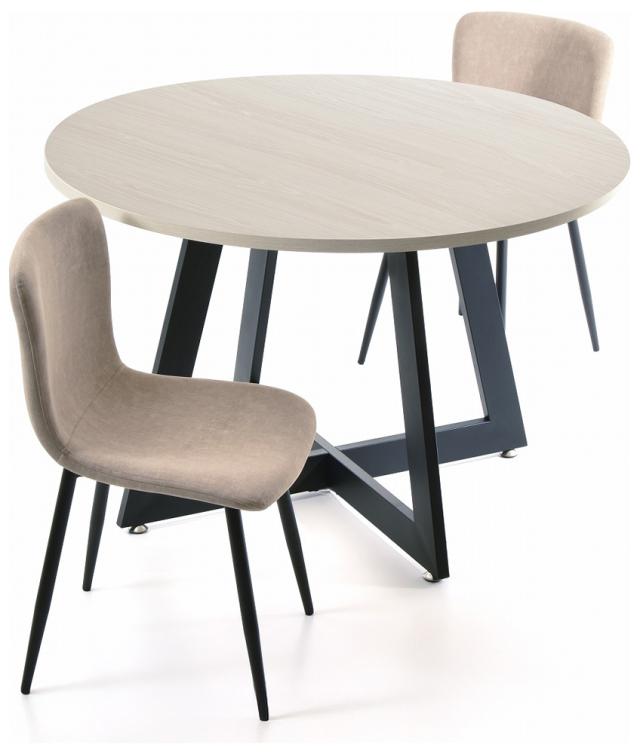 B.Bファニシング Noxia ラウンドダイニングテーブル 幅110cm（ウォッシュホワイト） B.B FURNISHING ONDT0375MOWWH返品種別A
