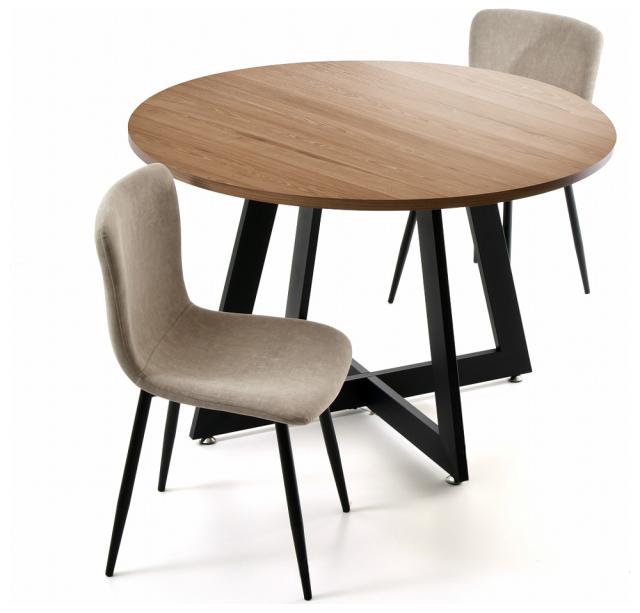 B.Bファニシング ONDT0375MOLBR Noxia ラウンドダイニングテーブル 幅110cm（ライトブラウン）B.B FURNISHING[ONDT0375MOLBR] 返品種別A