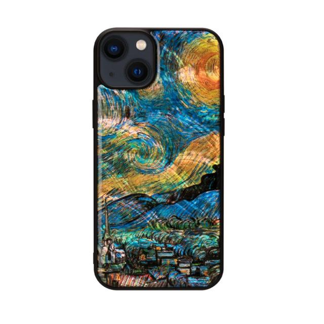 ikins（アイキンス） I23601I14M iPhone 14 Plus用 背面カバー型 天然貝ケース（星月夜）名画シリーズ[I23601I14M] 返品種別A