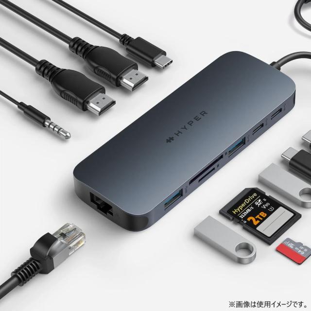 HYPER HP-HD4006GL HyperDrive Next Dual 4K60Hz HDMI 11 Port USB-C ハブ[HPHD4006GL] 返品種別A_2