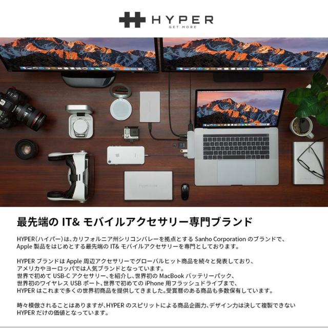 HYPER HP-HD4006GL HyperDrive Next Dual 4K60Hz HDMI 11 Port USB-C ハブ[HPHD4006GL] 返品種別A_10
