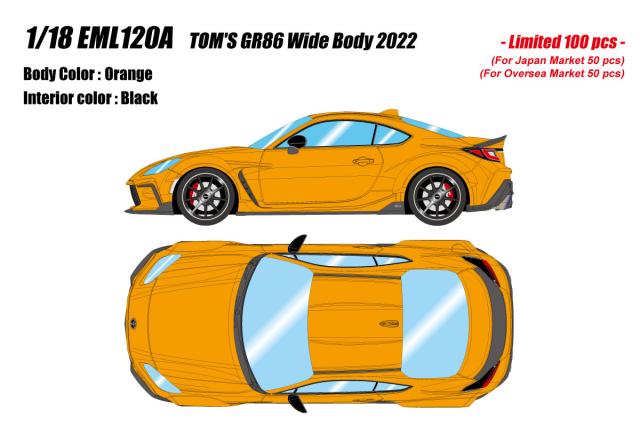 メイクアップ 1/18 TOM’S GR86 Wide Body 2022 オレンジ【EML120A】ミニカー  返品種別B