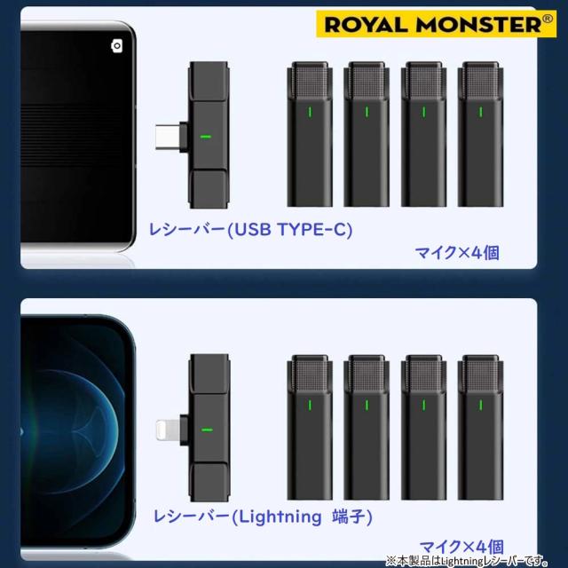 RM RM-2916MIC4L ワイヤレスマイクロホンPRO(マイク×4) （レシーバーLightning）[RM2916MIC4L] 返品種別A_1