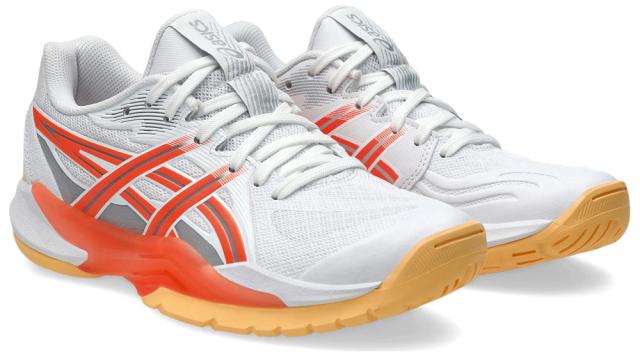 アシックス レディース ハンドボールシューズ POWERBREAK FF（WHITE/VIVID CORAL・サイズ：23.0cm） asics 1072A104-102-23.0返品種別A