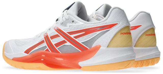 アシックス レディース ハンドボールシューズ POWERBREAK FF（WHITE/VIVID CORAL・サイズ：23.0cm） asics 1072A104-102-23.0返品種別A