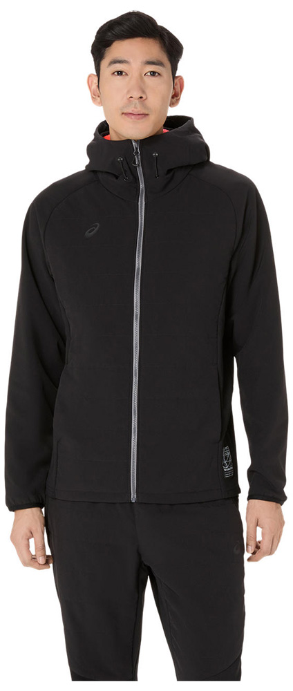 アシックス メンズ ハイブリッド中わたフリースフーディー（パフォーマンスブラック・サイズ：L） asics 2031F172-001-L返品種別A